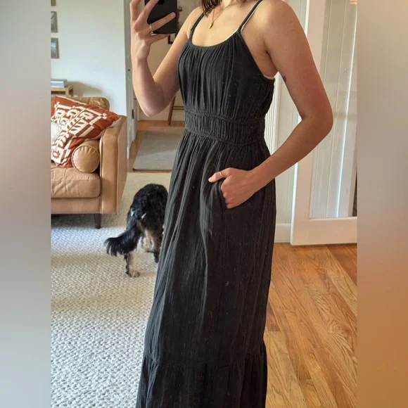 Pact charcoal/black spaghetti strap dress - Picture 2 of 6